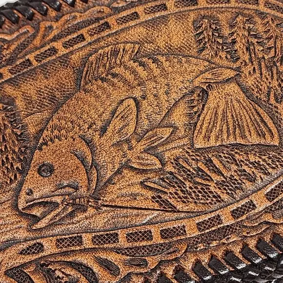 Vintage Handmade Genuine Leather Dan Fisherman Wallet - Picture 3 of 11